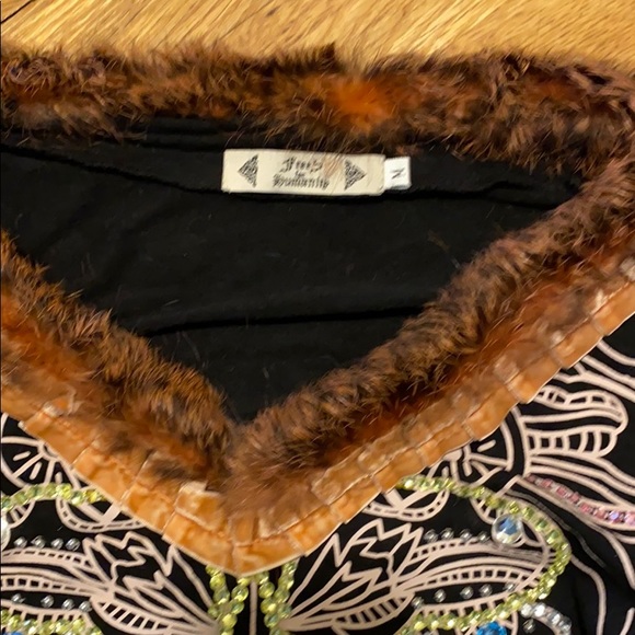 FREE FOR HUMANITY COTTON AND FUR TOP - Picture 3 of 6